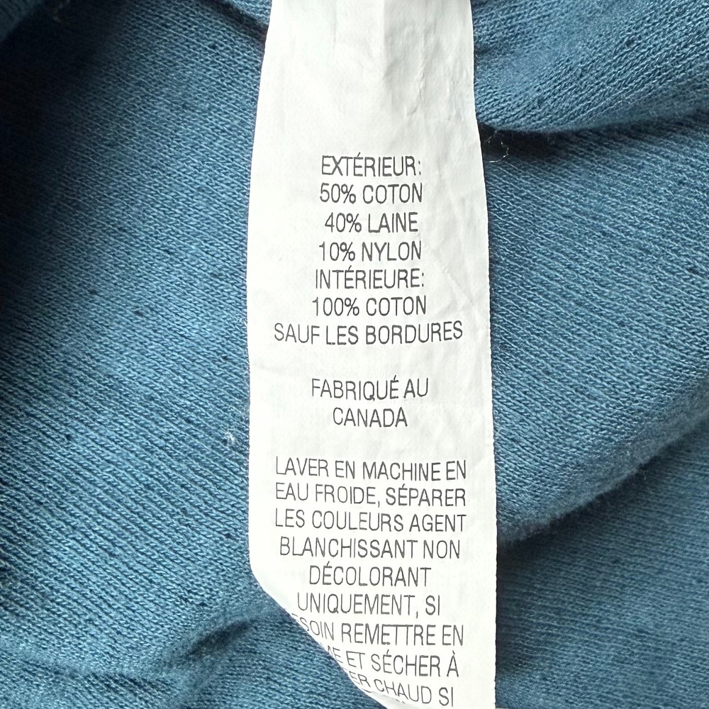 LL Bean Mens Large Blue River Driver Wool Blend Two Layer Henley Sweater - Picture 6 of 8